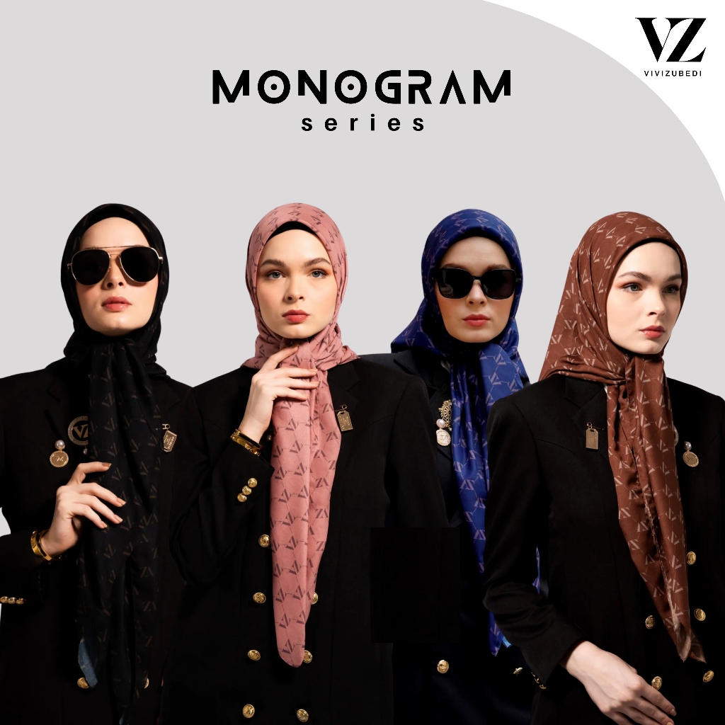 Vivi Zubedi New Monogram Scarf / VZ Scarf Monogram ORIGINAL by Vivi Zubedi / VZ MONOGRAM VOAL SCARF