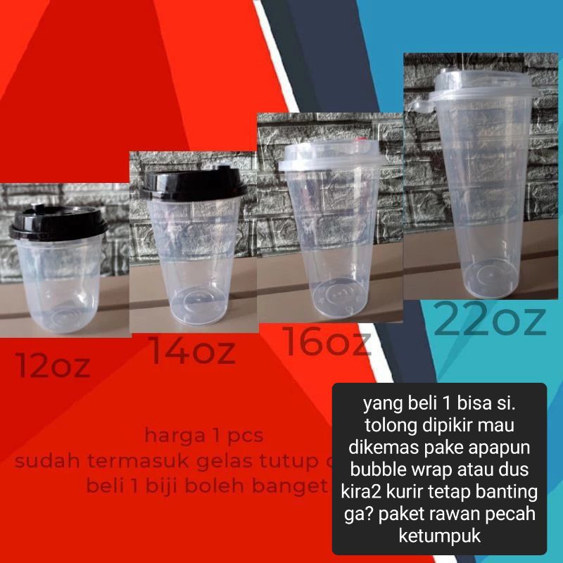 Gelas cup plastik PP injection 12oz 14oz 16oz