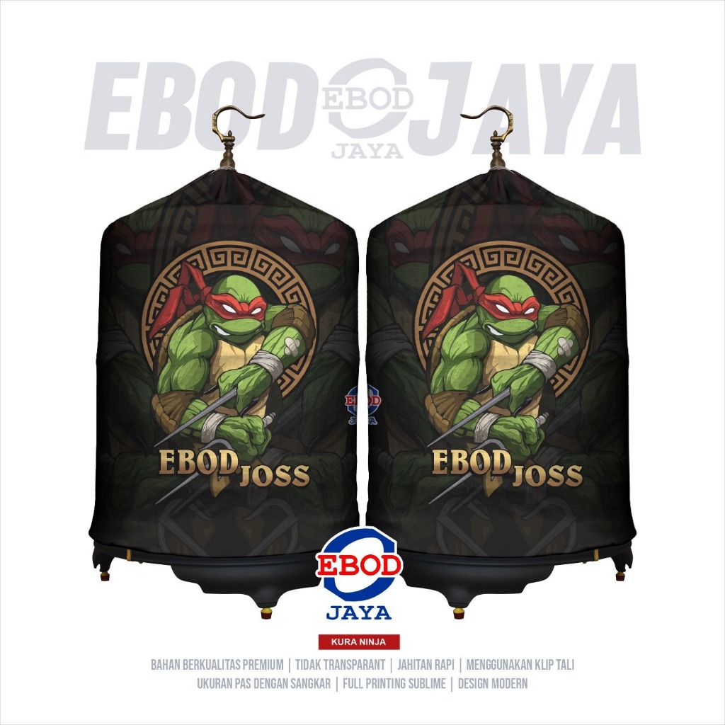 Kerodong Murai Ebod Joss Turtle No. 2 Full Printing Kerodong Ebod Jaya