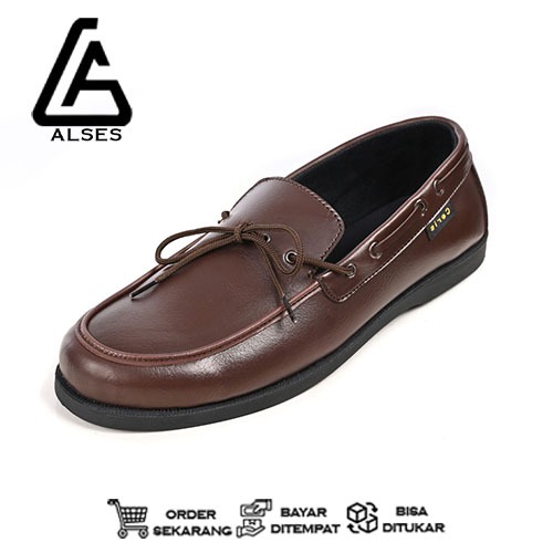 ALSES X Sepatu Formal Pria Casual Kantoran Nikahan Kerja Pantofel Pria Resmi Formal hitam Coklat