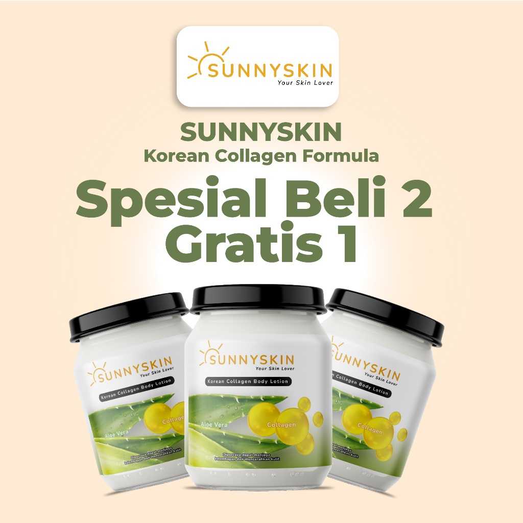 PAKET 2 GRATIS 1 SUNNYSKIN Lotion Korean | Collagen Formula | Pemutih Badan Instant Lotion Tubuh Whi