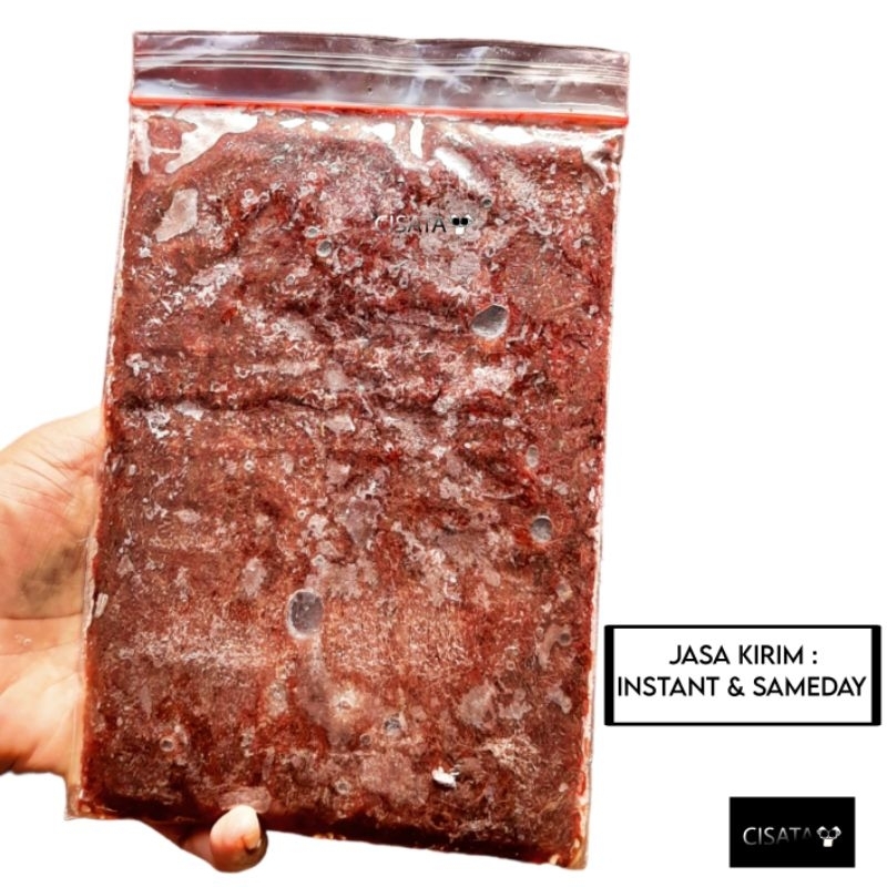 CACING DARAH BEKU LEMPENG 1 KG PAKAN IKAN FROZEN FRESH CACING SUPER