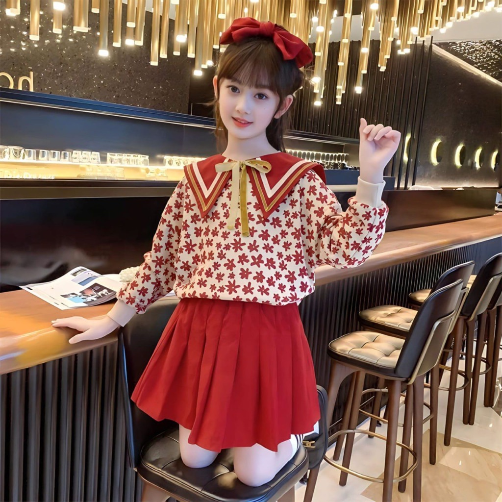 Dress Anak Setelan Rok Flowery Korean Style || BAJU ANAK PEREMPUAN