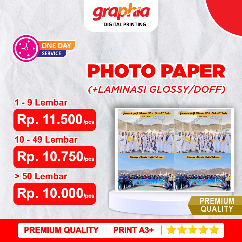 

FANCY PAPER PHOTO PAPER A3+ dengan LAMINASI PREMIUM QUALITY