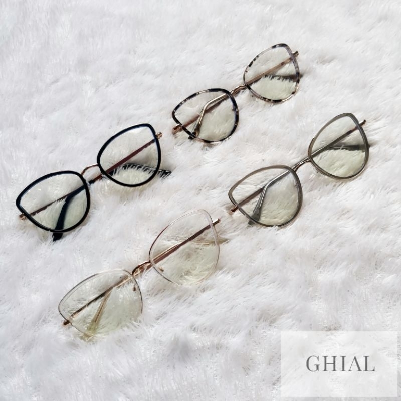 Kacamata Bening Cat Eye Frame Besi