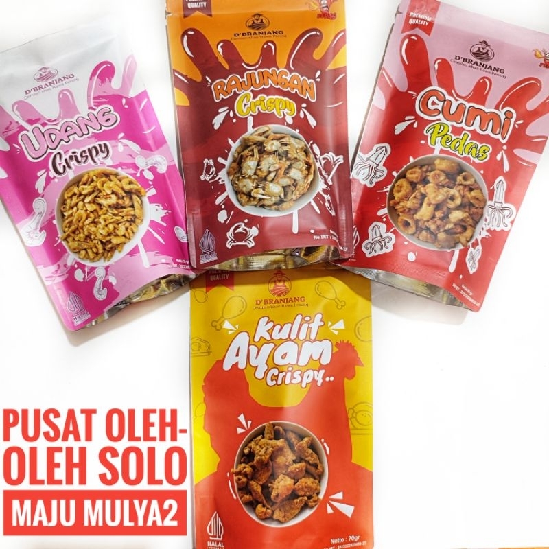 

Aneka Keripik Kulit Ayam Rajungan Cumi dan Udang
