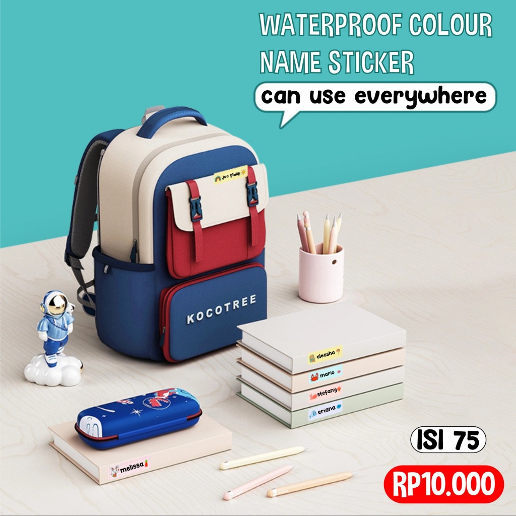 

STIKER NAMA RAINBOW/STIKER BUKU/STIKER PENSIL/STIKER KERTAS/PENANDA BARANG/STIKER ANTI AIR