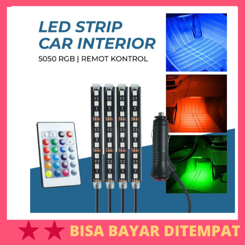 Lampu LED Strip Car Interior Light 5050 RGB dan Remot Kontrol / Lampu LED Strip Dekorasi Interior Ko