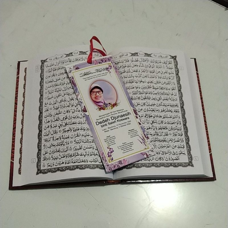 Al Quran Custom  + Dengan Pembatas Baca Mengenang Almarhum/Wakaf Ukuran A5