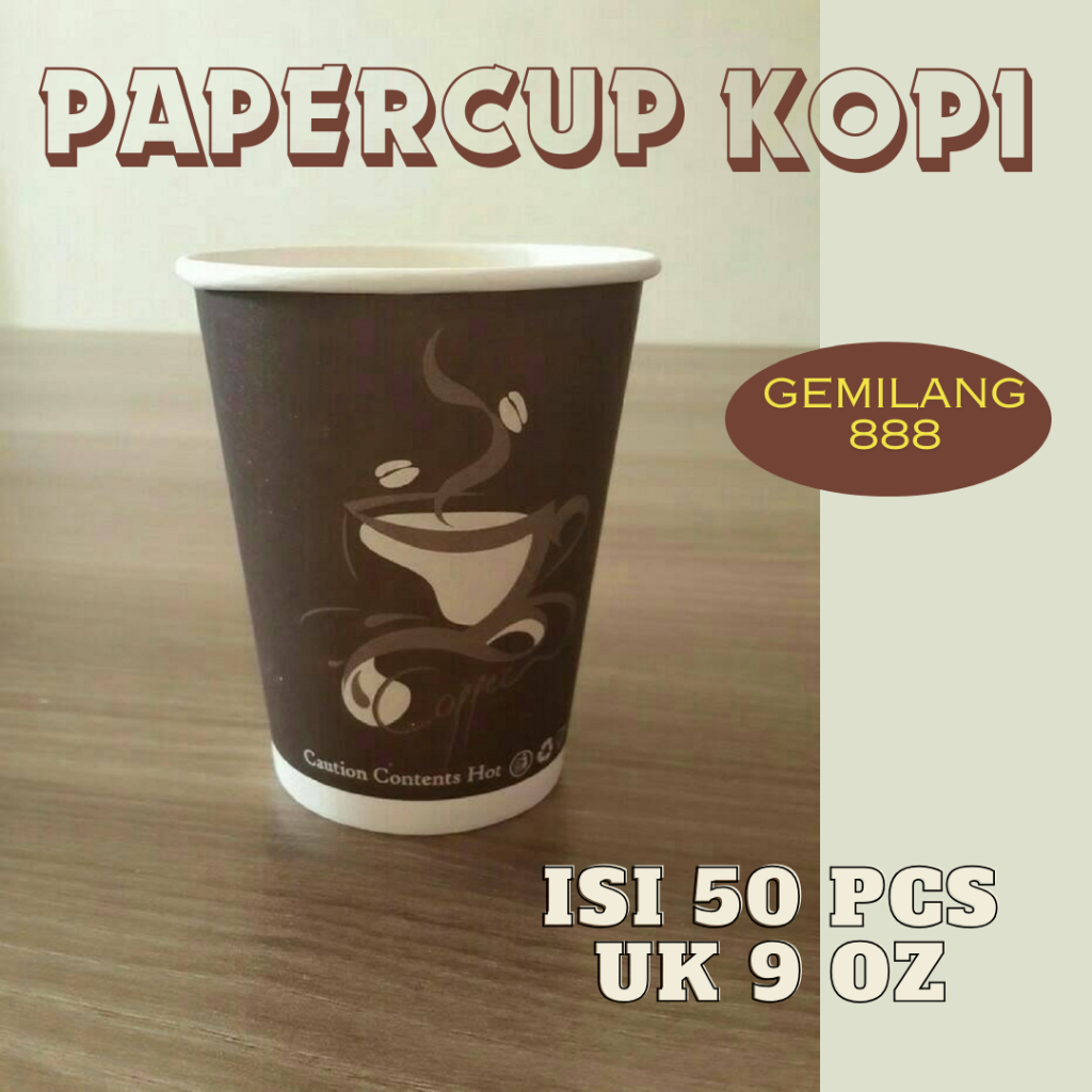 Papercup Kopi / paper cup uk 8 oz (1 dus isi 20 rol ) - gelas kertas, gelas kopi, Cup kopi