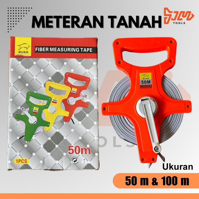 Meteran Tanah 50m 100m Meteran Tancap Meteran Roll