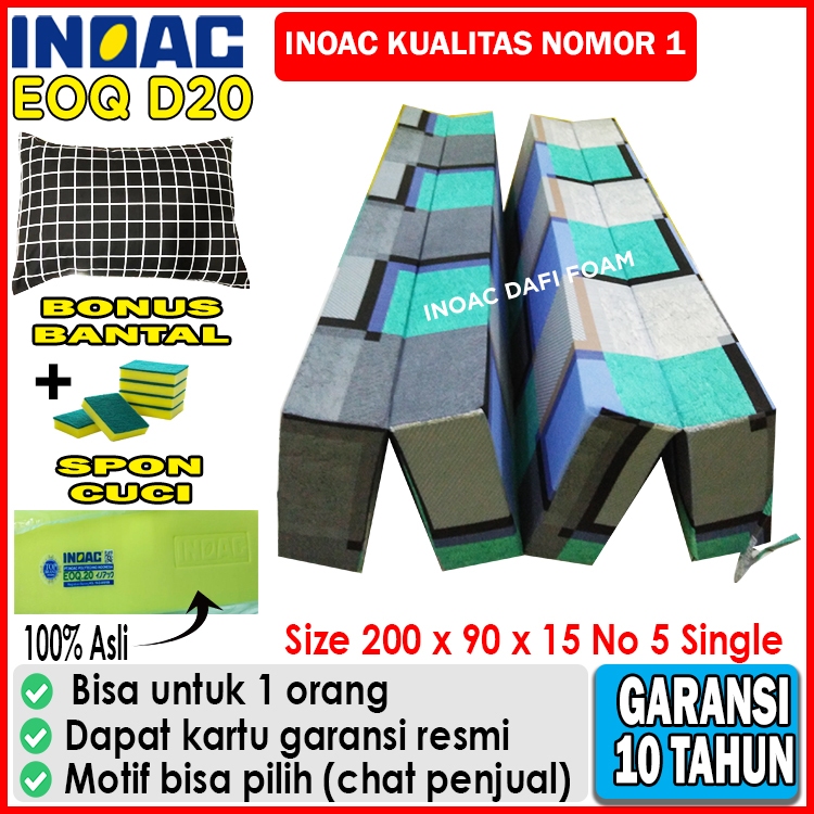 Kasur lipat inoac 200x90x15 nomor 5 Single busa inoac EOQ D20 original garansi 10 tahun gratis banta