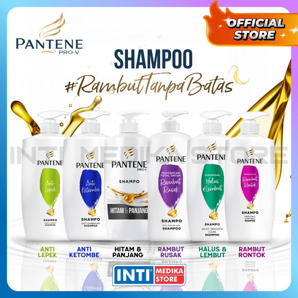 PANTENE - Shampoo Rambut Anti Dandruff Ketombe | Anti Lepek dan Rontok