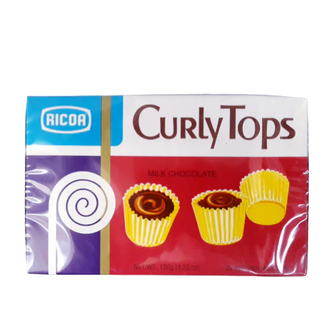 

Ricoa Curly Tops Milk Choco isi 12pcs Coklat Oleh Oleh Halal Original Filipina 60g