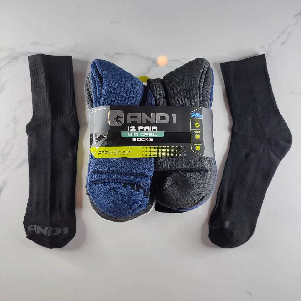 Kaos Kaki Olahraga Basket And1 And 1 Proplatinum Tebal