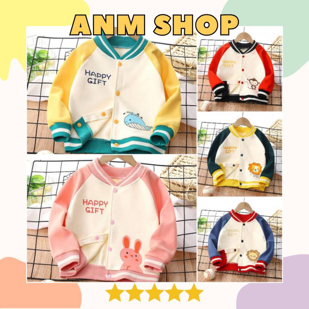 Jaket Baseball Baju Anak Laki-laki Cowok Perempuan Cewek Kualitas Premium Import Kancing Bahan Tebal