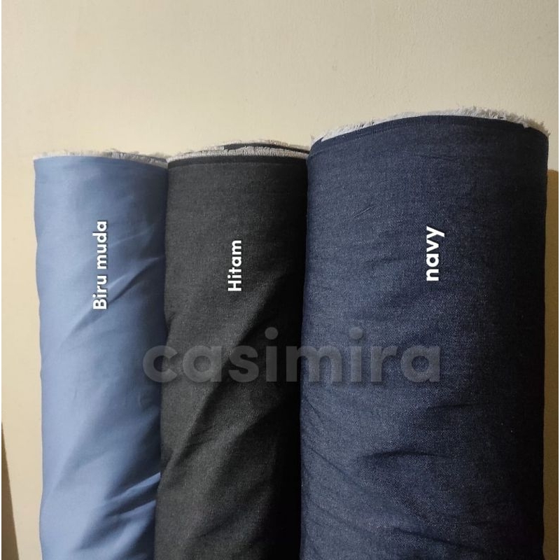 Kain SOFT JEANS DENIM NAVY 5 Oz eceran Bahan KEMEJA, BLOUSE, DRESS, TUNIK, GAMIS, BLAZER, OVERALL, K