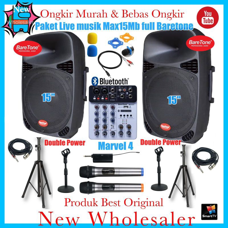 Paket sound System 15 inch double Power Full  Mixer live musik