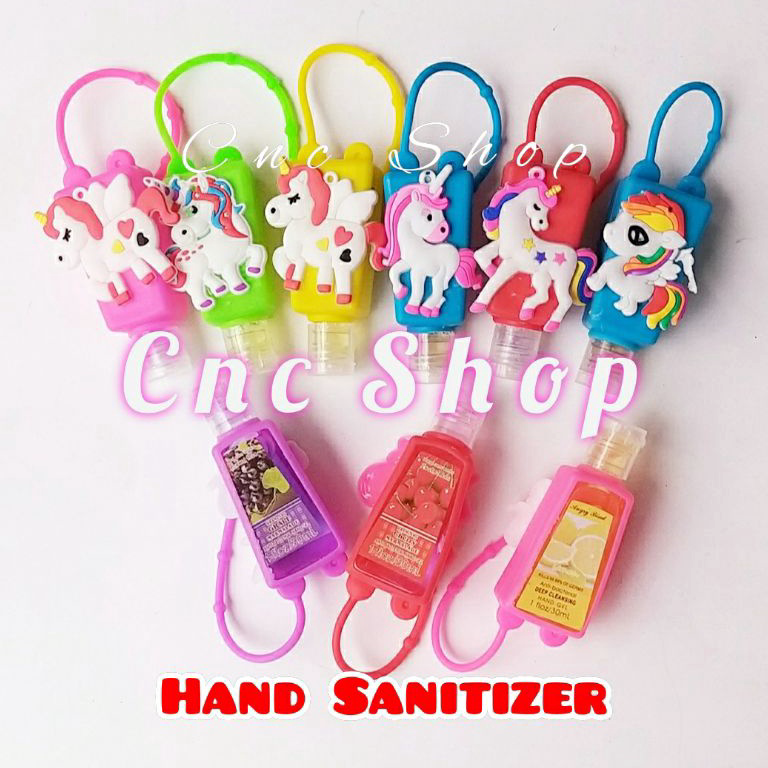 GROSIR MURAH Hand Sanitizer Botol Wangi Buah isi 30ml + Case Gantungan Unicorn Lucu Murah