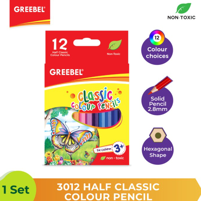 

☄️New event✨ Pensil Warna Greebel 3012 Half Classic Colour Pencil - 12pcs.