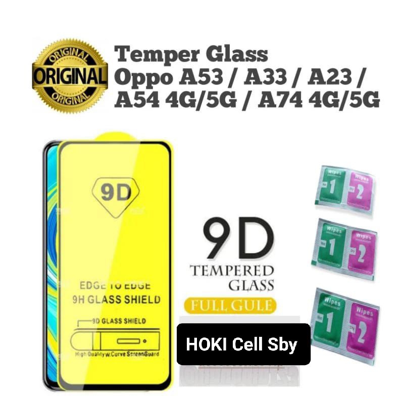 Tempered Glas FULL Layar hp OPPO A53/A33/A23/A54 4G/A74 4G/5G Tempered Glas Full Layar Bahan Kaca LCD hp Terlihat Jernih Pelindung Camera
