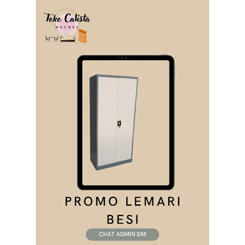 Lemari Arsip Besi / lemari besi 2 pintu / lemari arsip kantor/ lemari besi kokoh