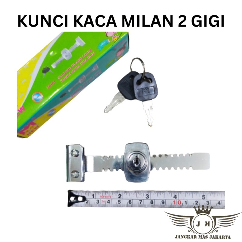Kunci Etalase Kaca Sliding Door Milan 2 Gigi JKM