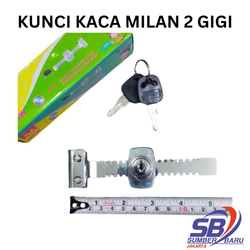 SB Kunci Etalase Kaca Sliding Door Milan 2 Gigi