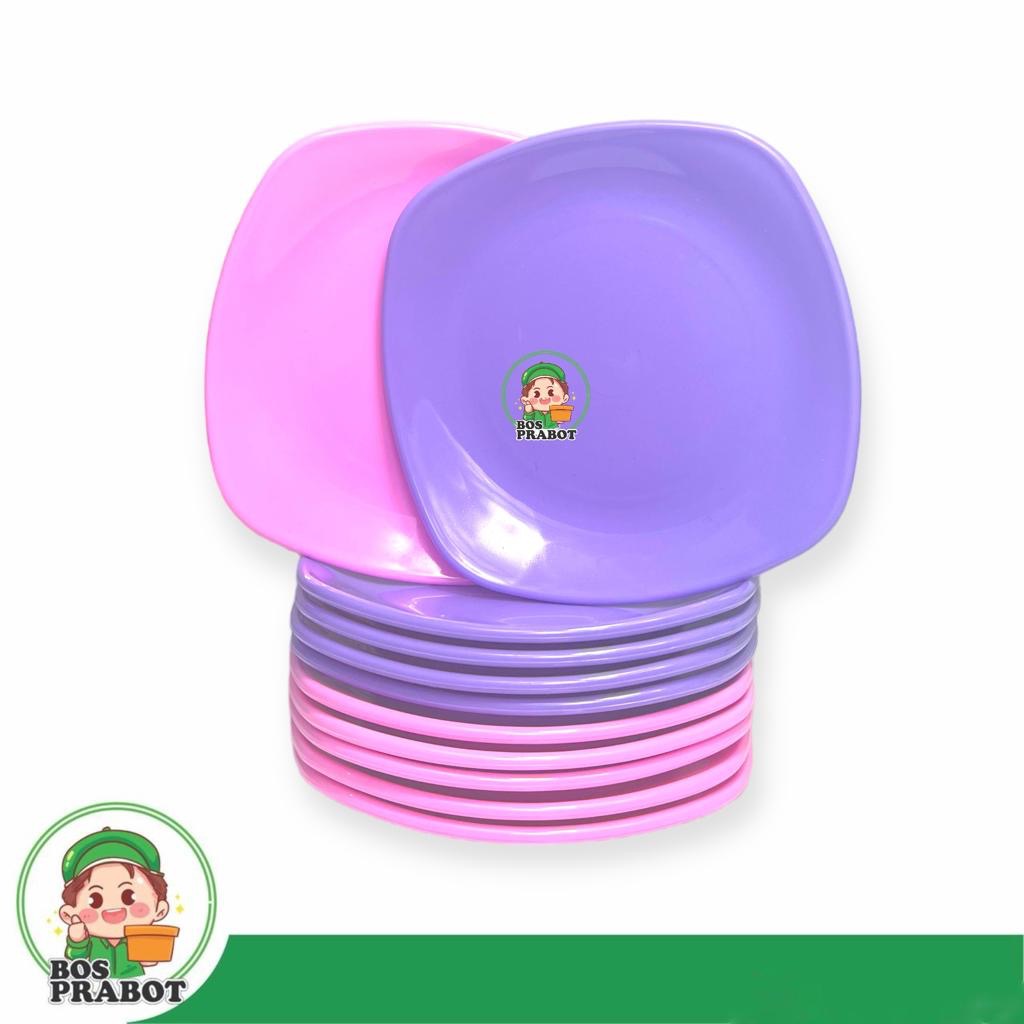 PIRING MELAMIN KOTAK 5 INCH / PIRING KECIL MELAMIN / PIRING KUE MELAMIN LILAC