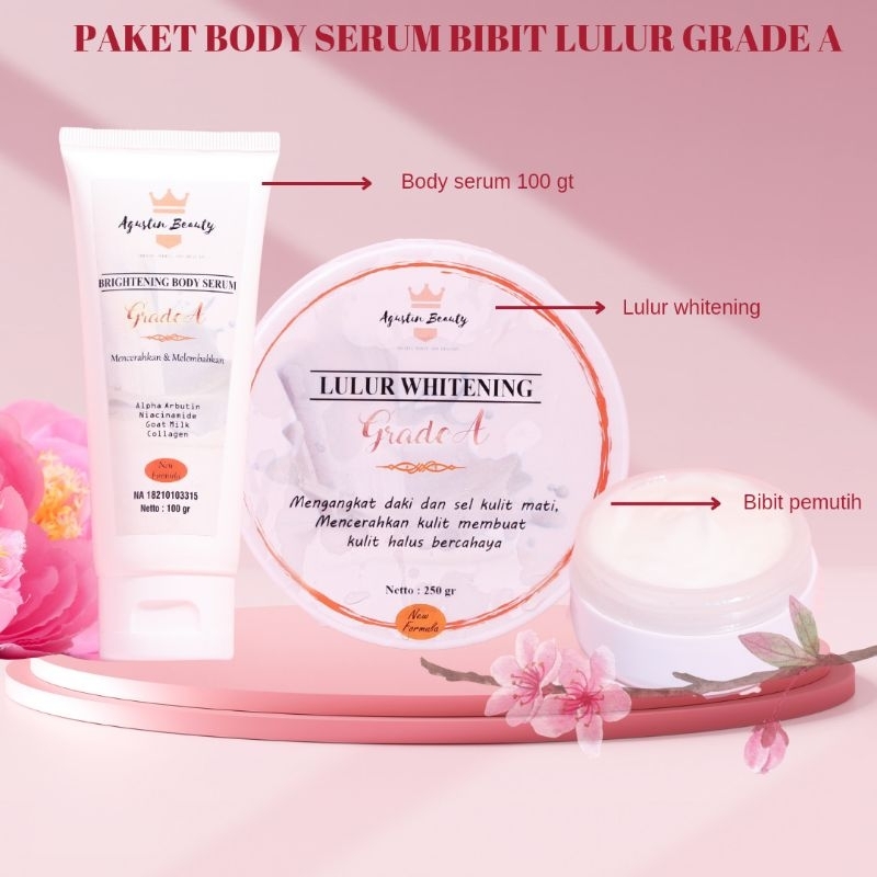 PAKET BODY SERUM BIBIT LULUR GRADE A UK SEDANG / GRADE BEAUTY SKIN