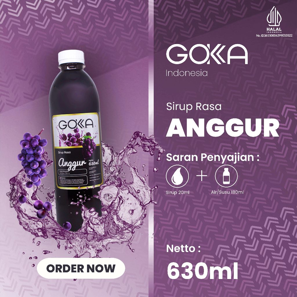 

Minuman Sirup Anggur Gokka / Gokka Syrup Rasa Anggur 630ml