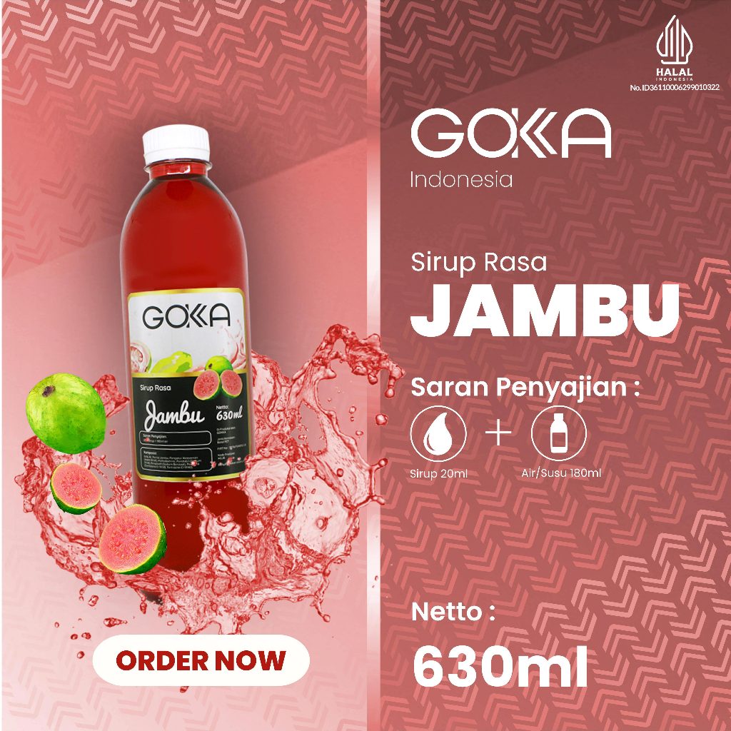 

Syrup Gokka Rasa Jambu / Minuman Sirup Rasa Jambu 630ml