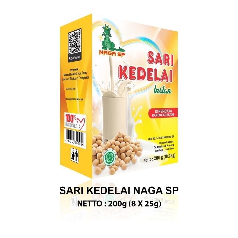 

(BELI 2 GRATIS 1) Sari Kedelai Bubuk Instan NAGA SP 200GR