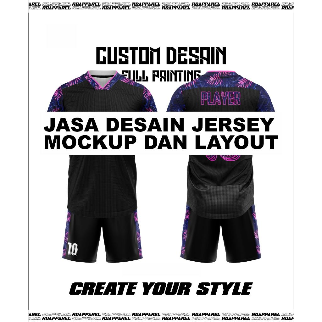 Jasa Desain Jersey Siap Cetak full printing