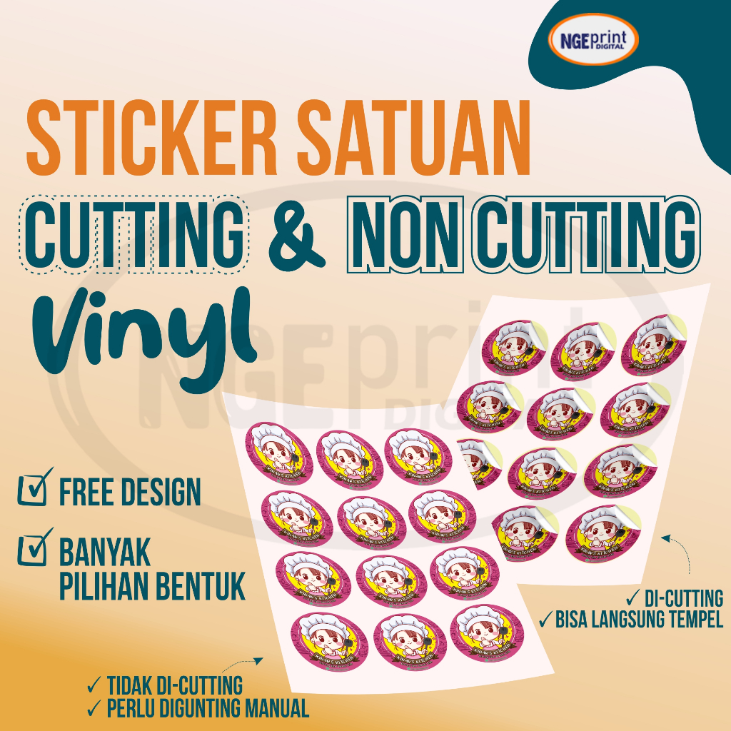 

[FREE DESIGN, BISA 1 LEMBAR] Cetak Stiker Vinyl [ANTI AIR] Stiker Cutting Label Makanan Custom / Cetak Stiker Kemasan Makanan Minuman Vinyl / Stiker Kemasan Label Vinyl Kemasan Makanan & Minuman A3+ Murah / Sticker Label Makanan Murah Anti Air