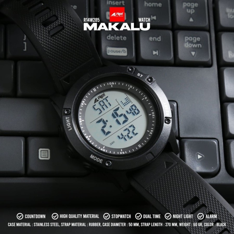 Rei Jam Tangan Digital Pria Makalu Arei Outdoorgear watch