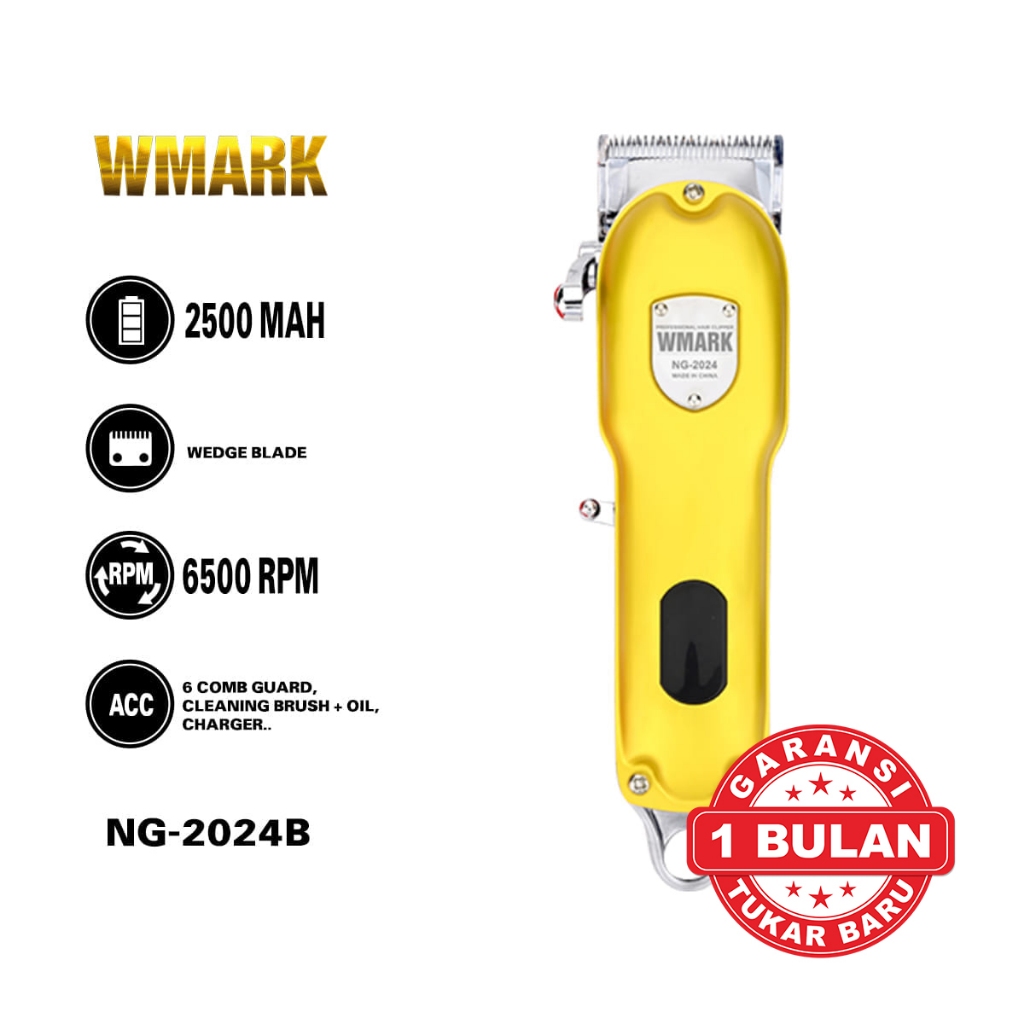 WMARK NG-2024B Cordless Clipper 6500 Rpm Alat Cukur Rambut Barbershop