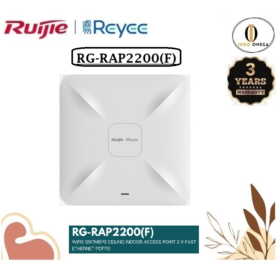 Ruijie RG-RAP2200(F) AC1300 Dual Band Ceiling Mount Access Point RAP2200F RAP2200 F