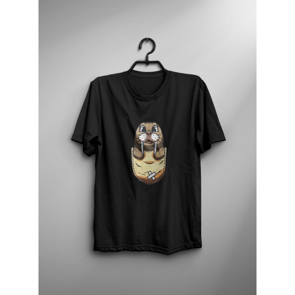 Kaos Dewasa T-Shirt Distro WALRUS ANJING LAUT Sablon Digital Premium Pria dan Wanita