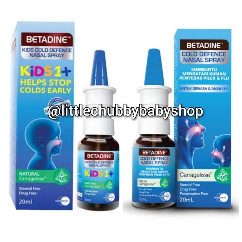 BETADINE COLD DEFENCE NASAL ADULT KIDS SPRAY 20ML /BETADINE NASAL ANAK DEWASA 20ML