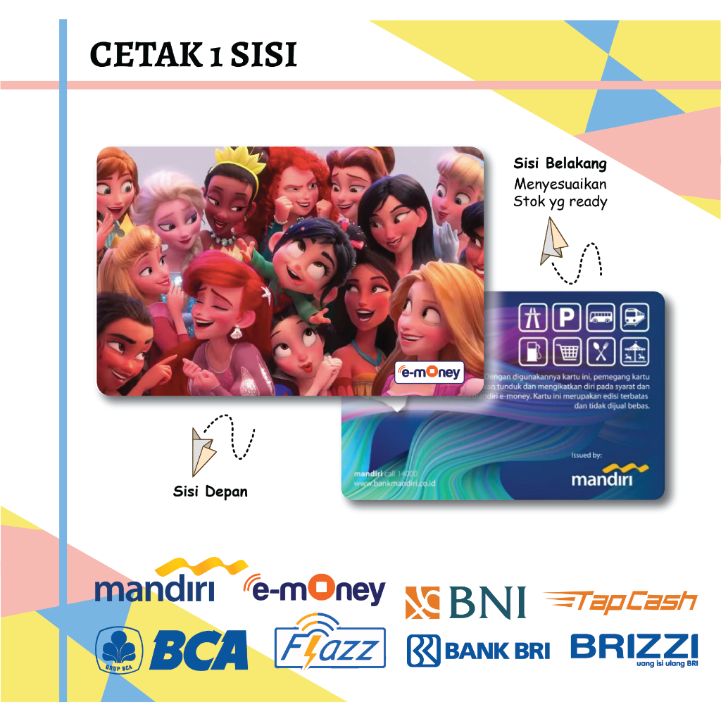 KARTU EMONEY ANIME PRINCESS PUTRI DISNEY MANDIRI FLAZZ BCA GEN 2 BNI TAPCASH BRIZZI BRI - 1 SISI