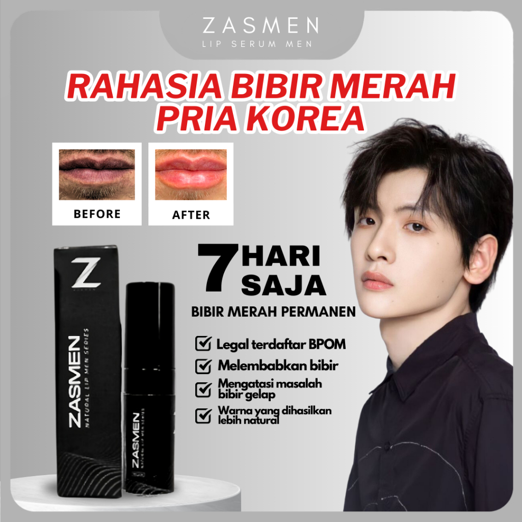 ZASMEN LIPS SERUM Mencerahkan Bibir Pria Bibir Gelap Bibir Pecah Pecah Bibir Kering Aman BPOM