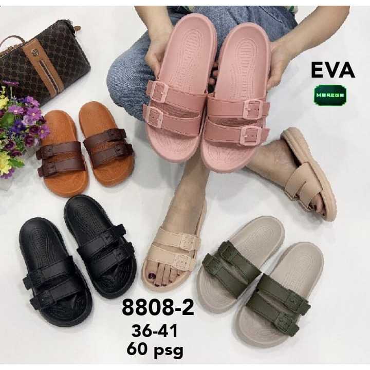 Sandal Morego Wanita Sandal Karet Strap Dua Sandal Casual