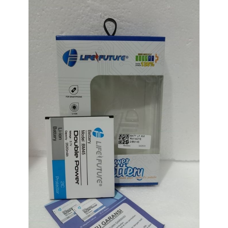BATRE LF REDMI NOTE 2 BM45 DOUBLE POWER
