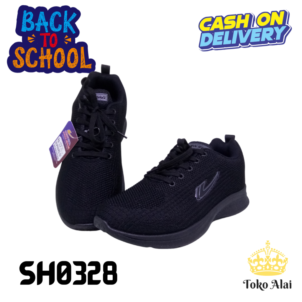 Sepatu Sekolah NEW ERA ALPHARD 07 Hitam Wanita Cewe Perempuan Murah SH0328