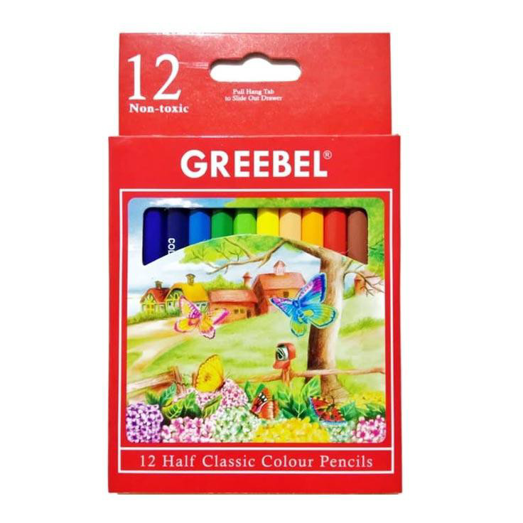 

Sale [ SET ] Pensil Warna / Colored Pencils 12 Half Classic Colour Pencils - Greebel Pendek MURAH