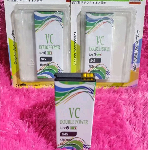 baterai dobel power  EVERCOSS S45 ORIGINAL VC  dobel power batrrey kapasitas 4800mah