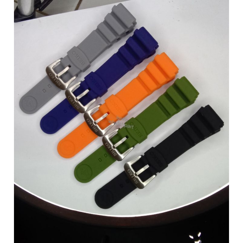 STRAP TALI KARET JAM SEIKO RUBBER STRAP JAM SEIKO 22MM