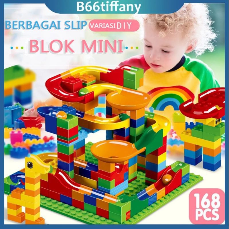 Marble Race Run 168pcs Bulding Blocks Balok Susun Track Slide Ball / Veriety Slide Blocks 168pcs