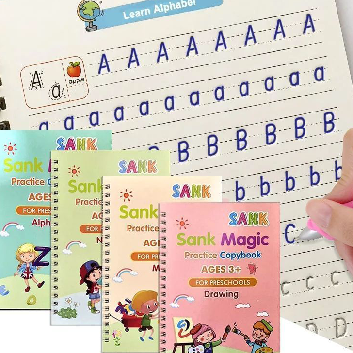 

➯⁂✯ HWLB Sank Magic Book / Buku latihan menulis anak 1 set isi 4 buku